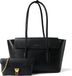 Coccinelle Leren shopper schoudertas Double Beat Grained Leather Handbag Noir zwart