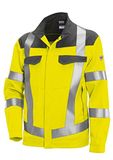 BP Tuinbroek voor mannen, stretch-bretels met clipbevestigingen, 265,00 g/m², waarschuwingsgeel/nachtblauw, 48l