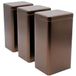 Dosenritter | 3 x vierkante koffiebus/theebus, stapelbaar, metallic koffiebruin, aromadicht van metaal voor elk 500 g koffie | 18 x 10 x 7,8 cm (H x B x D) | ook ideaal voor supplementen