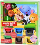 Playgo Dieren Eiland kleiset met 6 kleipotjes en accessoires
