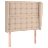 VidaXL Hoofdbord met randen 83x23x118/128 cm kunstleer cappuccinokleur