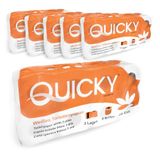Quicky Toiletpapier met opdruk in reliëf, 48 rollen wc-papier, voorraadverpakking, extra zacht en scheurvast, van hoogwaardig super witte cellulose, 3-laags, 250 vellen, 6 x 8 rollen