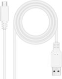 NANOCABLE 10.01.2101-W USB-kabel USB 2.0 1 m USB C USB A Wit