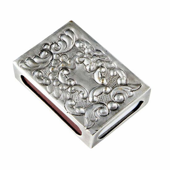 LOBERON Etui voor luciferdoosje Lytham antiekzilverkleurig