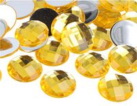 Decoratieve edelstenen van acryl, geel, 25 mm. 100 stuks.
