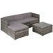 tectake® Lounge set Lignano - Gris - 4 personnes - Avec table