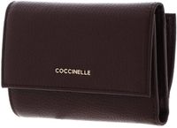 COCCINELLE Leren portemonnee Metallic Soft Wallet Grainy Leather Berry donkerpaars