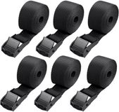 Tovbmup 6-pack - Korte spanbanden - 1 meter - Verstelbaar - Clipsluiting - voor motorfietsen, bagage, kamperen - Zwart