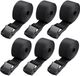 Tovbmup 6-pack - Korte spanbanden - 1 meter - Verstelbaar - Clipsluiting - voor motorfietsen, bagage, kamperen - Zwart