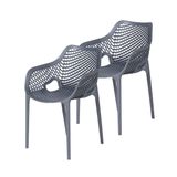 Garden Impressions Air XL kunststof tuinstoel - donker grijs - 2 stuks