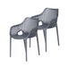 Garden Impressions Air XL kunststof tuinstoel - donker grijs - 2 stuks