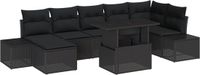 vidaXL Tuinbank Set Zwart Poly Rattan