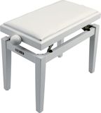 QUIKLOK PB100WHS Piano Bank – Verstelbaar 480-570 mm, Kunstleren Zitting, Mat Wit