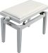 QUIKLOK PB100WHS Piano Bank – Verstelbaar 480-570 mm, Kunstleren Zitting, Mat Wit