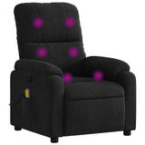 VidaXL Massagestoel Zwart Microvezel