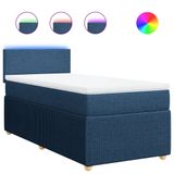 vidaXL Boxspringbed met matras, blauw, 100x200 cm, met stoffen bekleding