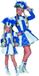 Wilbers Dansmarietje kostuum kind blauw/wit - Maat 128