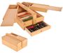 Boîte de rangement en hêtre 3 couches pour fournitures d'art, portable