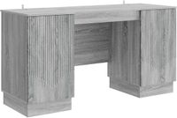 vidaXL Bureau Grijs sonoma 142,5 x 50 x 75 cm Bewerkt hout