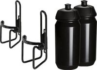 Tacx 2x Shiva Bidon - 2x M-wave Bidonhouder - Zwart