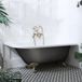 Hudson Reed Baignoire îlot demi-ronde Classique 168,5cm x 75cm - Metallic Tin avec pieds de baignoire Or Brossé | Version droite | Oxford