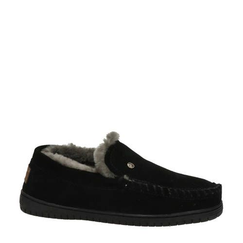 Warmbat Australia Grizzly Suede Slippers Black