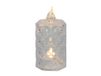 Bougie LED de Noël transparente géométrique Ø 3,7 x 8cm