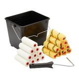 ProDec 22-delige Emulsie en Glans 4 inch Mini Verfrollers, Frame en 2,5 liter Scuttle Set
