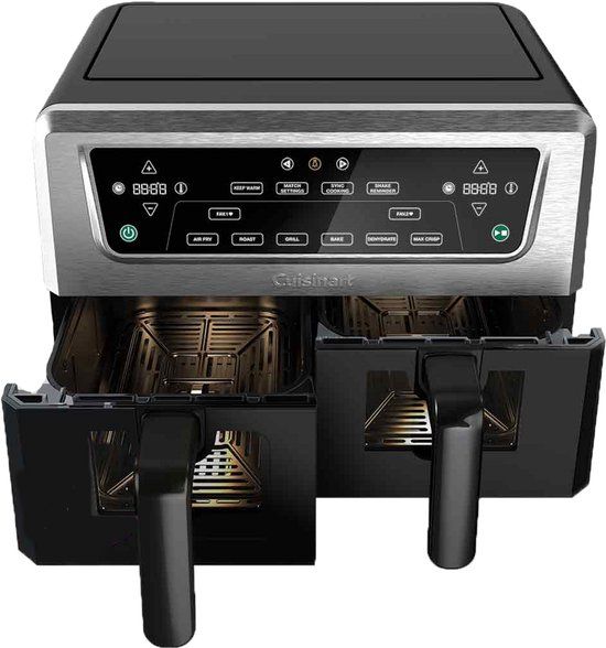 Cuisinart AFD10XSSE Dubbele Heteluchtfriteuse 10,4 L Zwart, Zilver