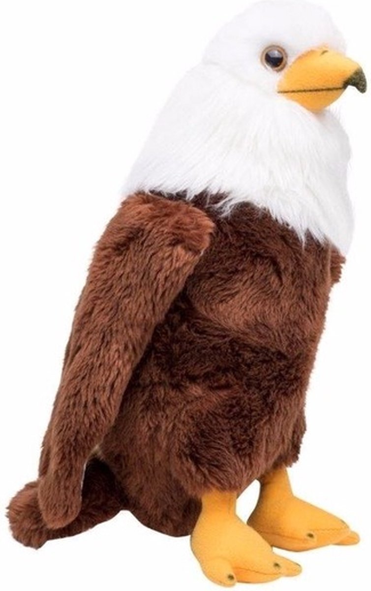 Nature Planet Pluche Amerikaanse zeearend knuffel 30 cm - roofvogels knuffels