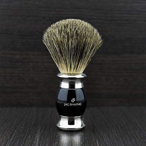 Jag Shaving Zwarte scheerkwast met Super Badger Hair - Handgemaakt in Engeland