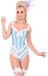 Leg Avenue Boned Ruffle Bodysuit with Bow Accent Kostuum - XS - Blauw/Wit