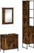 vidaXL Ensemble de meubles de salle de bain 3 pièces, bois traité, couleur chêne fumé