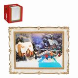 Luville Kerstdorp Frame winter - 24x10x20 cm - Polystyreen - Bruin