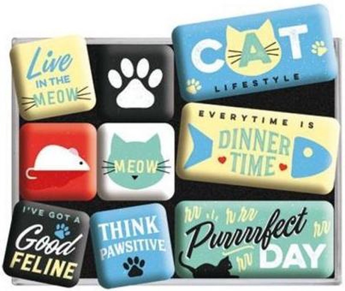 Nostalgic Art Merchandising Magneet Set Cat Lifestyle