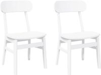 vidaXL Eetkamerstoelen 2 stuks massief hout rubber wit