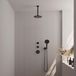 Brauer Black Edition thermostatische inbouwdoucheset 20cm hoofddouche plafondarm 3 standen handdouche mat zwart