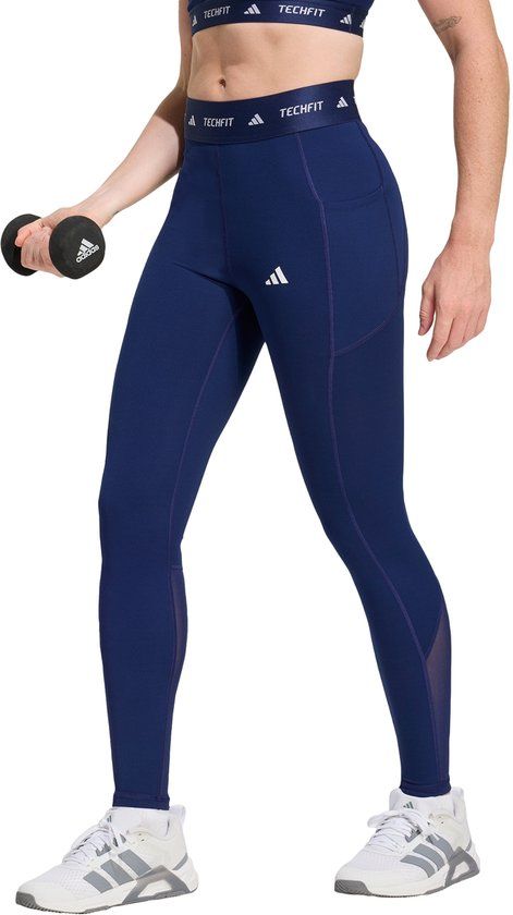 Adidas Performance Techfit Stash Pocket Full-Length Legging - Dames - Blauw - S