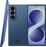 NEKIT Fiber Samsung Galaxy Z Fold 8 Ultra Hoesje MagSafe Kevlar Back Cover Blauw