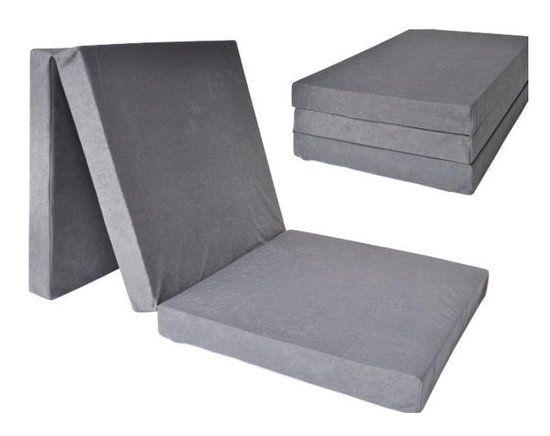 Viking Choice Logeermatras - Grijs - Opvouwbaar - 195 x 80 x 10 cm