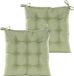 Anna's Collection Coussin de chaise matelassé - 2x - vert menthe - 38 x 38 cm
