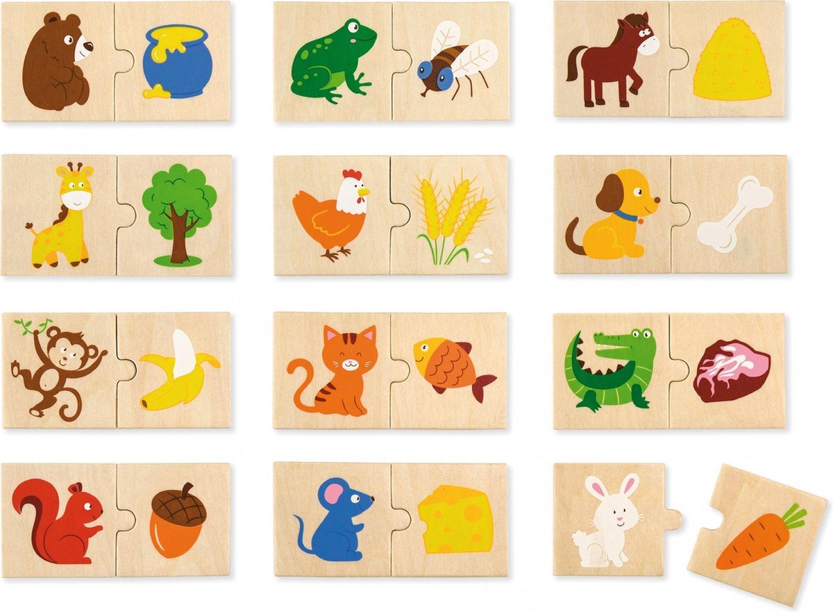 Viga Toys Viga Toys Houten Legpuzzel Dieren 24 Stukjes