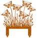 Ensemble de 2 décorations de jardin en forme de papillons, effet rouille