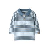 NAME IT BABY katoenen gestreepte longsleeve - blauw/wit
