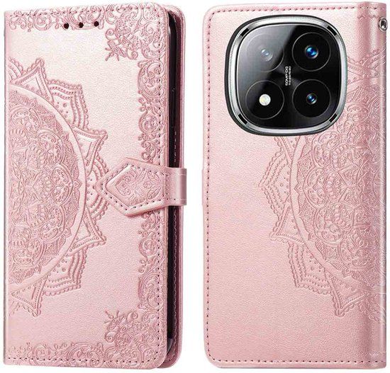 imoshion Hoesje - Geschikt voor Xiaomi Poco X7 - Mandala Bookcase - Rosé Goud