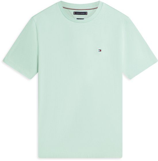 Tommy Hilfiger Heren T-shirt Korte Mouw Ronde Hals Effen Katoen Regular Fit XXL Groen