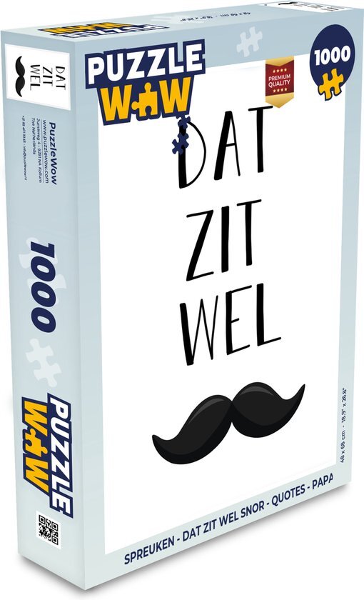 MuchoWow Puzzel Spreuken - Dat zit wel snor - Quotes - Papa - Legpuzzel - Puzzel 1000 stukjes volwassenen