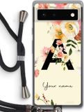 Case Company Google Pixel 6 hoesje met koord - Flirty Flowers Monogram