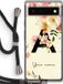 Case Company Google Pixel 6 hoesje met koord - Flirty Flowers Monogram
