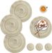 Set de 4 sets de table et sous-verres ronds lavables en coton - Beige